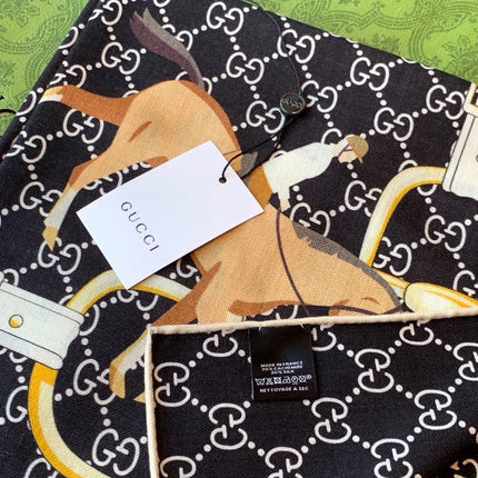 GUCCI 26S SCARF 135 IN CASHMERE AND SILK 504597
