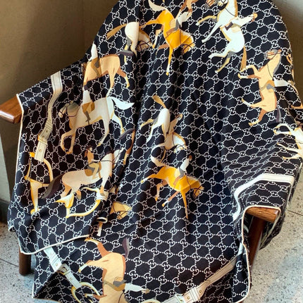 GUCCI 26S SCARF 135 IN CASHMERE AND SILK 504597