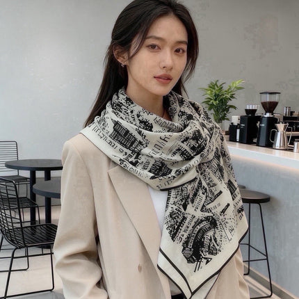 DIOR 26S SCARF 140 IN SILK AND CASHMERE 509456