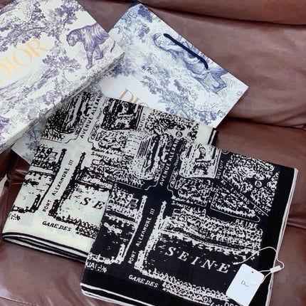 DIOR 26S SCARF 140 IN SILK AND CASHMERE 509456