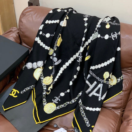 CHANEL 26S SCARF 135 IN SILK AND CASHMERE 511043