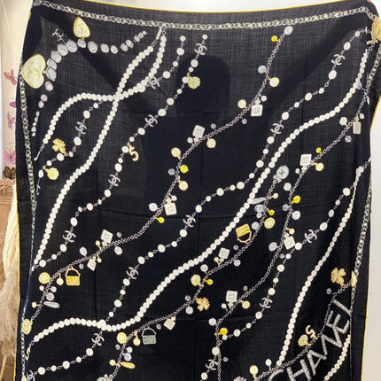 CHANEL 26S SCARF 135 IN SILK AND CASHMERE 511043