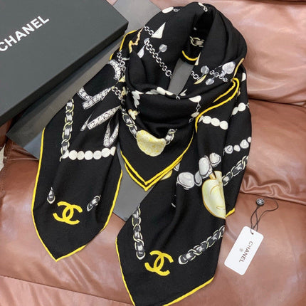 CHANEL 26S SCARF 135 IN SILK AND CASHMERE 511043