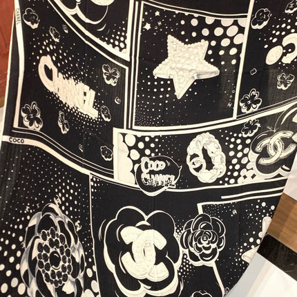 CHANEL 26S SCARF 140 IN SILK AND CASHMERE 510992