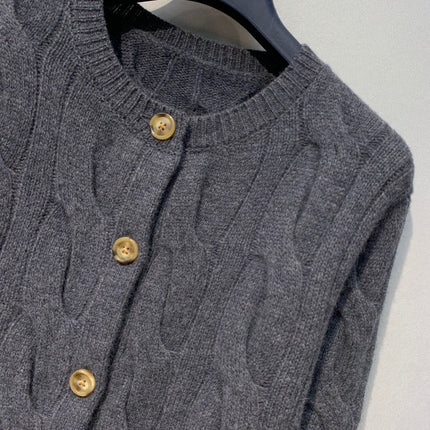RALPH LAUREN 26S CREW-NECK CABLE-KNIT CARDIGAN 645