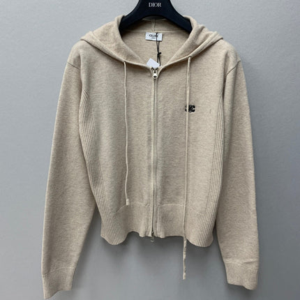 CELINE 26S ZIP-UP KNIT HOODIE 595
