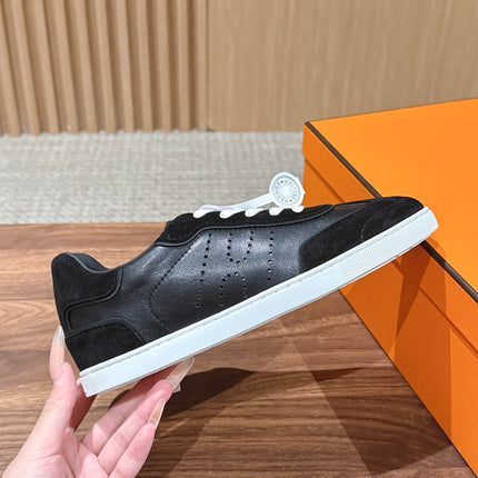 HM 26S GET SNEAKERS IN BLACK CALFSKIN AND SUEDE