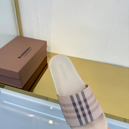 BURBERRY 26S SLIDES SANDAL IN DUSTY BEIGE CALFSKIN