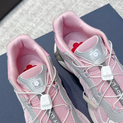 ALO 25S SALOMON XT WHISPER 40 MM IN LIGHT PINK MESH FABRIC AND GREY LAMBSKIN