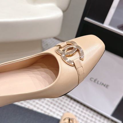 CHANEL 26S HIGH HEELS 95 MM IN BEIGE CALFSKIN WITH GOLD-TONE CC LOGO
