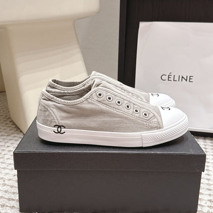 CHANEL 26S SNEAKERS IN LIGHT GREY CANVAS