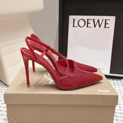 CHRISTIAN LOUBOUTIN 26S ROSALIE SLINGBACK 100 MM IN DARK RED PATENT CALFSKIN
