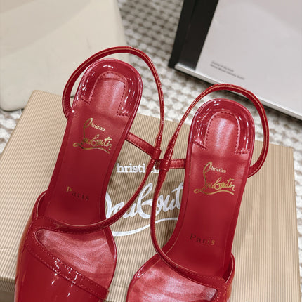 CHRISTIAN LOUBOUTIN 26S ROSALIE SLINGBACK 100 MM IN DARK RED PATENT CALFSKIN