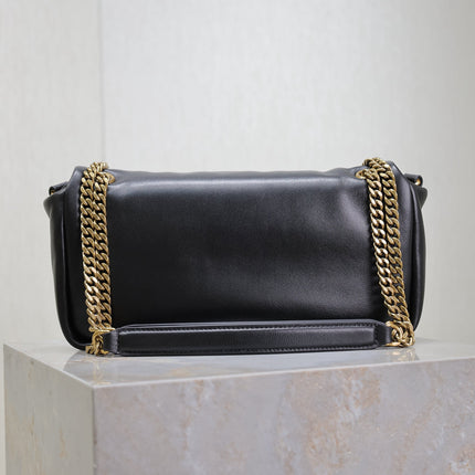 YSL 25S CALYPSO HANDBAG 26 IN BLACK LAMBSKIN GOLD HARDWARE