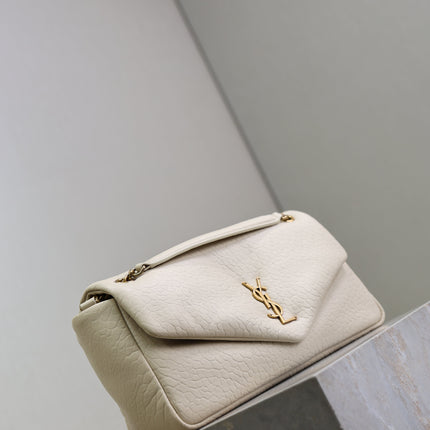 YSL 25S CALYPSO 30 IN IVORY GRAINED CALFSKIN GOLD HARDWARE