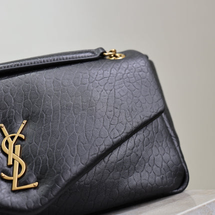YSL 25S CALYPSO 30 IN BLACK GRAINED CALFSKIN GOLD HARDWARE