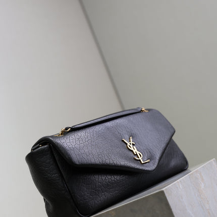 YSL 25S CALYPSO 30 IN BLACK GRAINED CALFSKIN GOLD HARDWARE