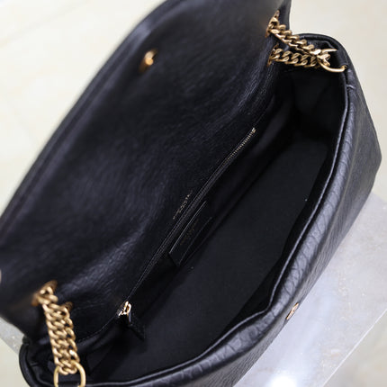 YSL 25S CALYPSO 30 IN BLACK GRAINED CALFSKIN GOLD HARDWARE
