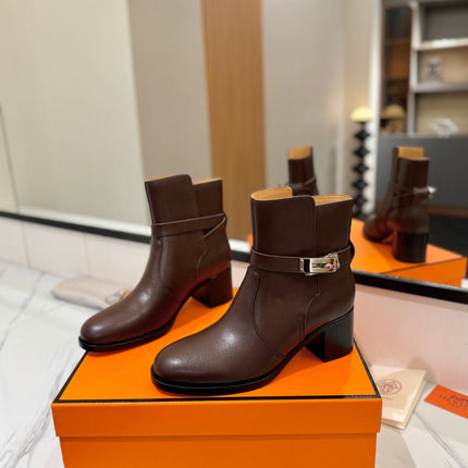 HM 26S ANKLE BOOTS 55 MM IN DARK BROWN CALFSKIN