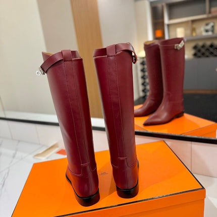 HM 26S JUMPING BOOTS IN DARK RED CALFSKIN