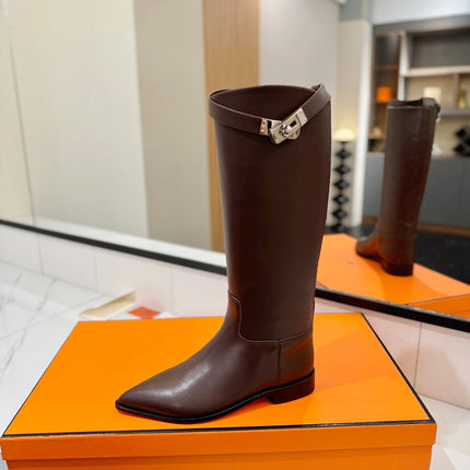 HM 26S JUMPING BOOTS IN DARK BROWN CALFSKIN
