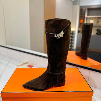 HM 26S JUMPING BOOTS IN DARK BROWN SUEDE