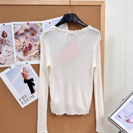 MIUMIU 26S LONG-SLEEVE KNIT TOP 1329