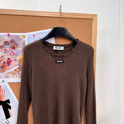MIUMIU 26S LONG-SLEEVE KNIT TOP 1328