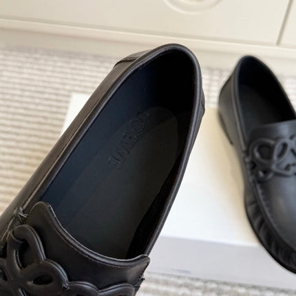 LOEWE 26S ANAGRAM LOAFERS IN BLACK CALFSKIN