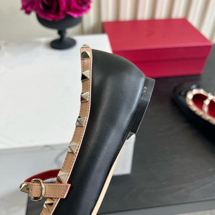 VALENTINO 26S STUD-EMBELLISHED MARY JANE IN BLACK CALFSKIN