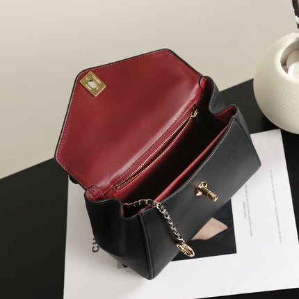 CHANEL 26S ENVELOPE FLAP BAG 22 IN BLACK CALFSKIN