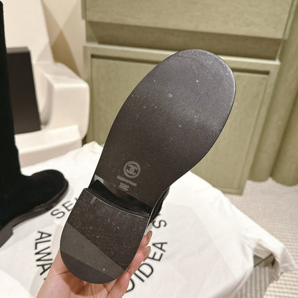 CC HIGH BOOTS BLACK SUEDE CALFSKIN