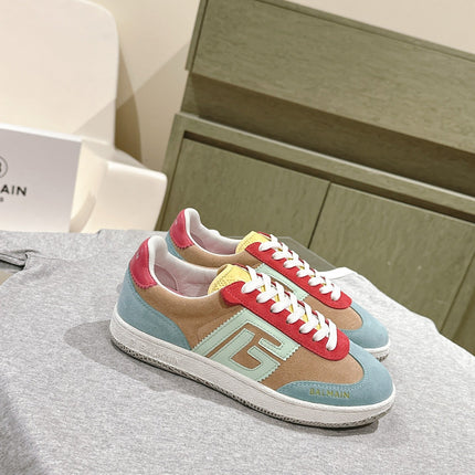 BALMAIN 26S SNEAKERS IN MULTICOLOR SUEDE
