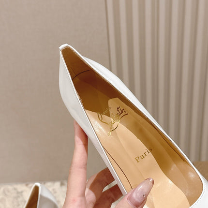 SPORTY KATE PUMPS 95MM IN WHITE GLOSSY CALFSKIN