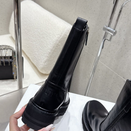 CELINE 26S ZIP-UP ANKLE BOOTS IN BLACK CALFSKIN