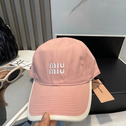 MIUMIU BASEBALL CAP IN PEACHY PINK FABRIC STYLE 8