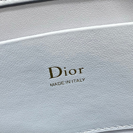 DIOR 26S SMALL DIOR TOUJOURS HOBO BAG 27 IN LIGHT BLUE CALFSKIN GOLD HARDWARE