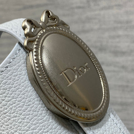 DIOR 26S MEDAILLON BUCKET BAG 19 IN LIGHT BLUE GRAINED CALFSKIN GOLD HARDWARE
