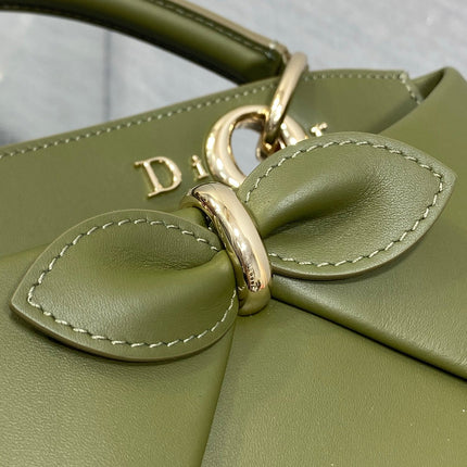 DIOR 26S CIGALE BAG 28 IN OLIVE GREEN SMOOTH CALFSKIN GOLD HARDWARE