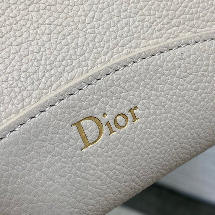 DIOR 26S MEDAILLON BUCKET BAG 26 IN LIGHT GREY GRAINED CALFSKIN GOLD HARDWARE