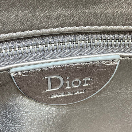 DIOR 26S MILLY-LA-FORET BAG 33 IN METALLIC ROSE GOLD PUFFY MACROCANNAGE CALFSKIN SILVER HARDWARE