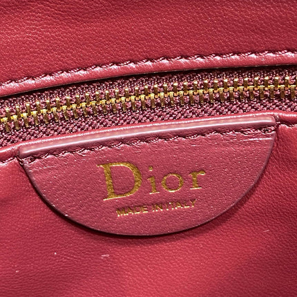 DIOR 26S MILLY-LA-FORET BAG 33 IN BURGUNDY RED PUFFY MACROCANNAGE CALFSKIN GOLD HARDWARE