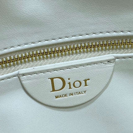 DIOR 26S LARGE MILLY-LA-FORET BAG 38 IN WHITE PUFFY MACROCANNAGE CALFSKIN