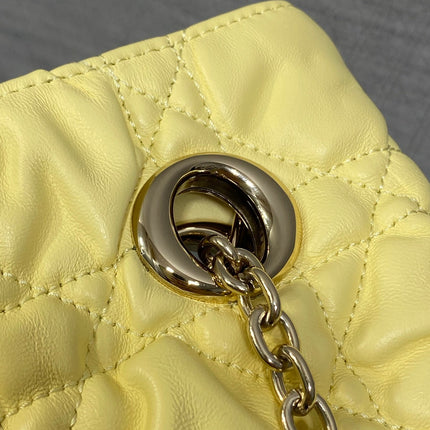 DIOR 26S LARGE MILLY-LA-FORET BAG 38 IN LIGHT YELLOW PUFFY MACROCANNAGE CALFSKIN