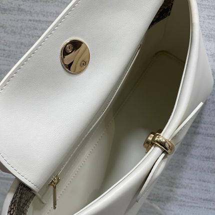 DIOR 26S CIGALE BAG 28 IN IVORY WHITE SMOOTH CALFSKIN GOLD HARDWARE