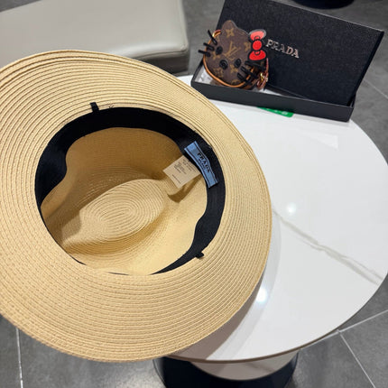 PRADA 26S SMALL-BRIM STRAW HAT 397541