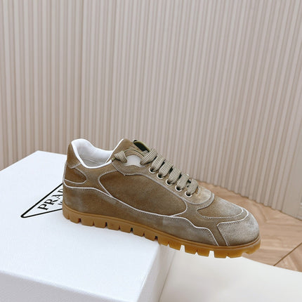 PRA FADED SUEDE SNEAKERS CARAMEL AND WHITE