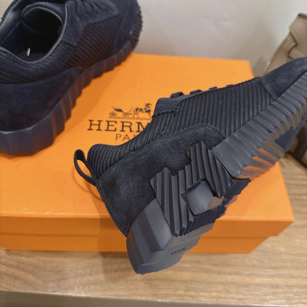 HM 26S BOUNCE SNEAKERS IN BLACK SUEDE AND FABRIC