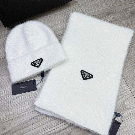 PRADA 26S SET SCARF AND BEANIE HAT 512785
