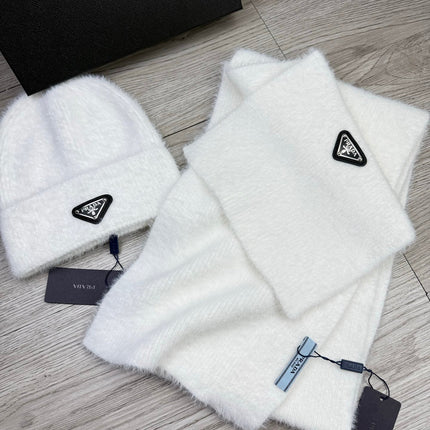 PRADA 26S SET SCARF AND BEANIE HAT 512785